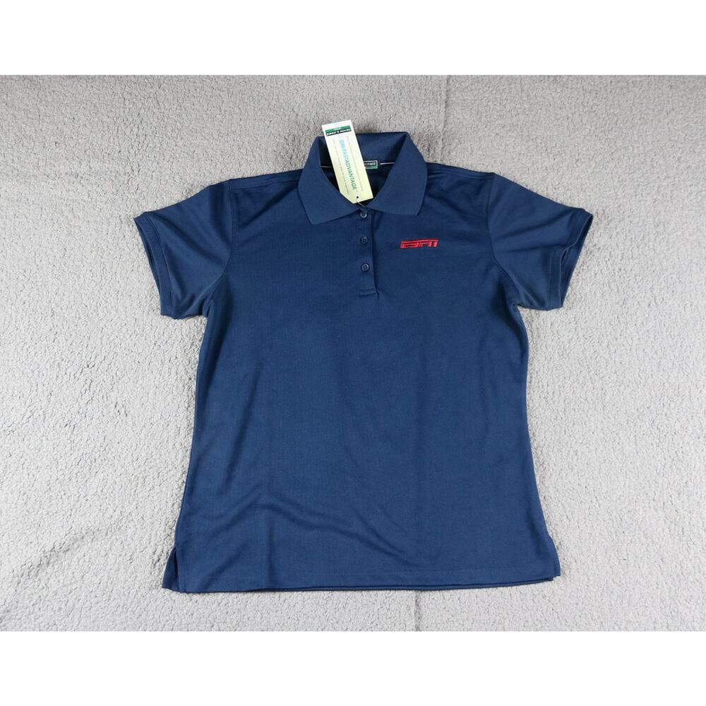 New Devon and Jones Golf Polo M Womens Blue Sun Protection UPF 15 Espn Dri Fast